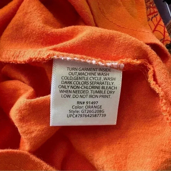 Halloween Orange Pullover Unisex T-Shirt Witch, Bats, Spider, Spider Web, Moon - Picture 4 of 11